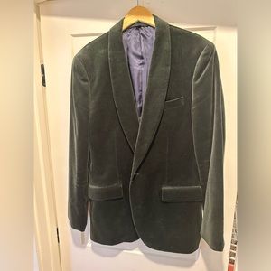 J Crew Ludlow green velvet sport coat/dinner jacket 42L
